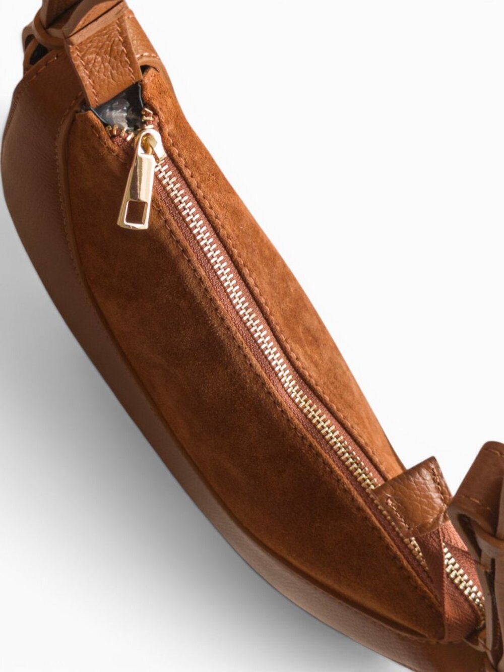 SOLD - Viola Castellani Made in Italy Leather Crescent Shoulder Bag Brown NWT - Picture 5 of 11